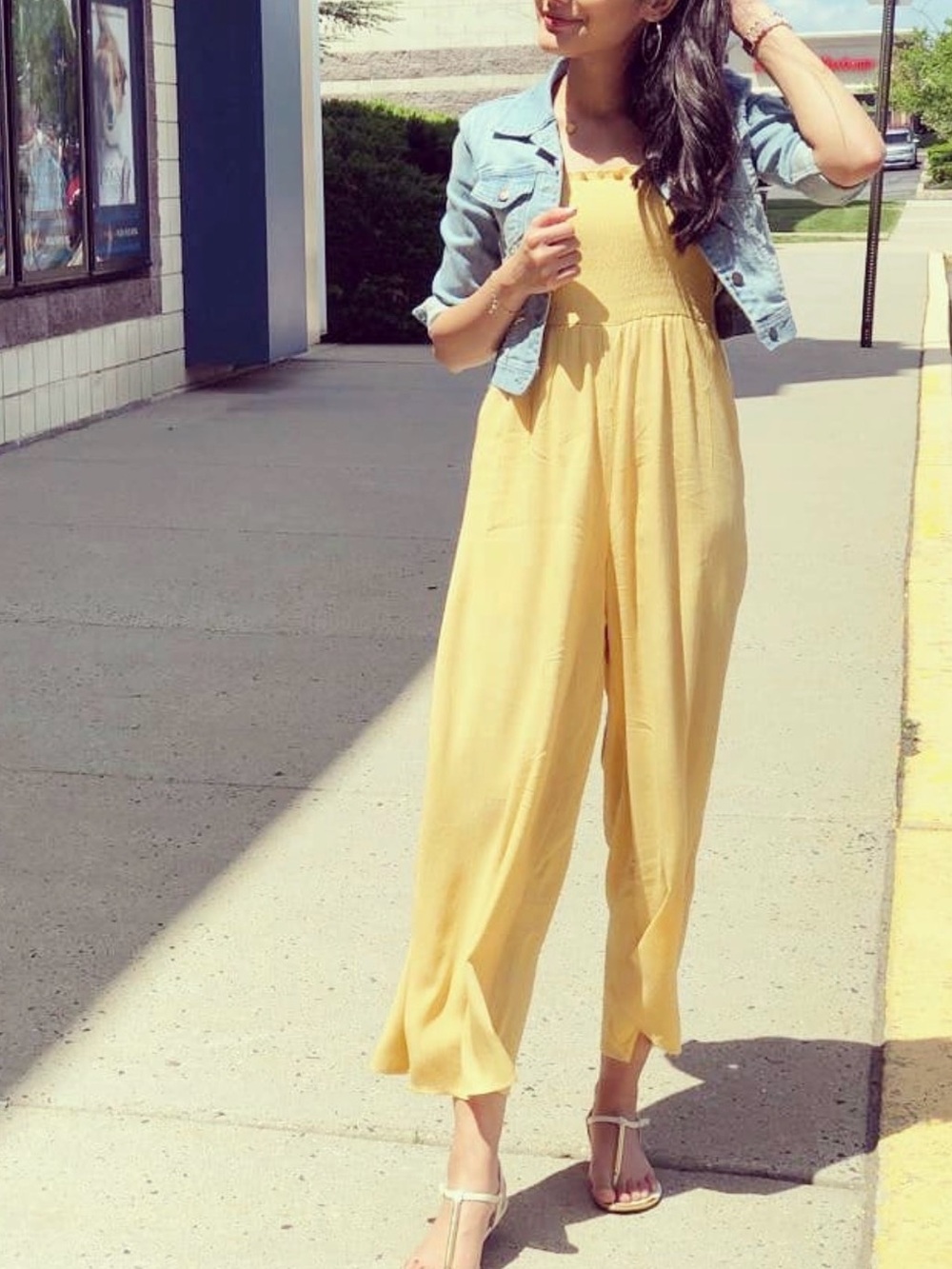 Mustard Yellow Smocked One-Piece Jumpsuit - Brand